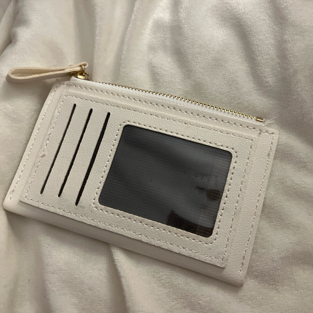White Cardholder Wristlet with ID Window
